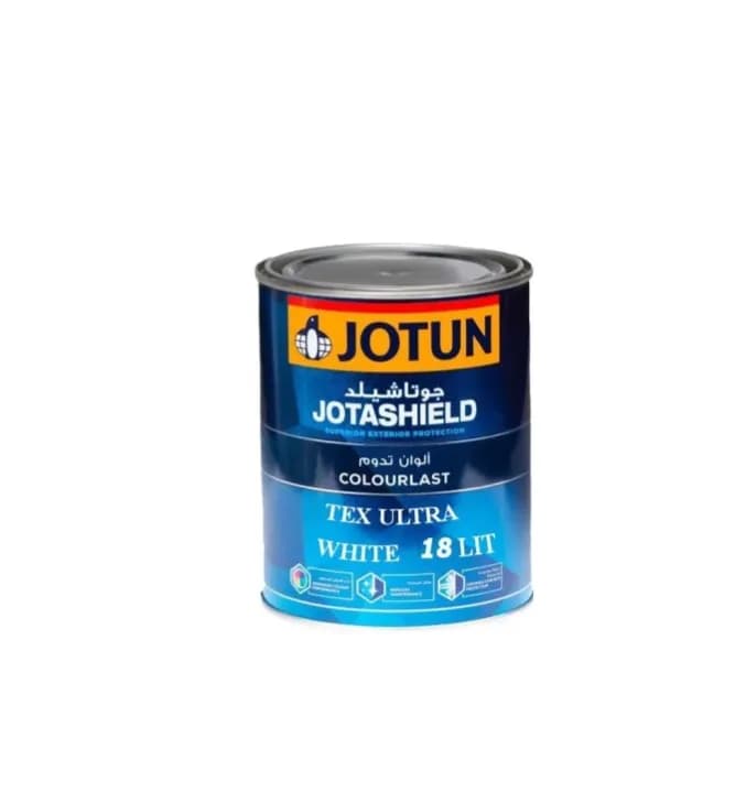 رنگ نما سفید جوتن آکریلیک مدل تکس آلترا جوتا شیلد (JOTASHIELD TEX ULTRA) 18 لیتری