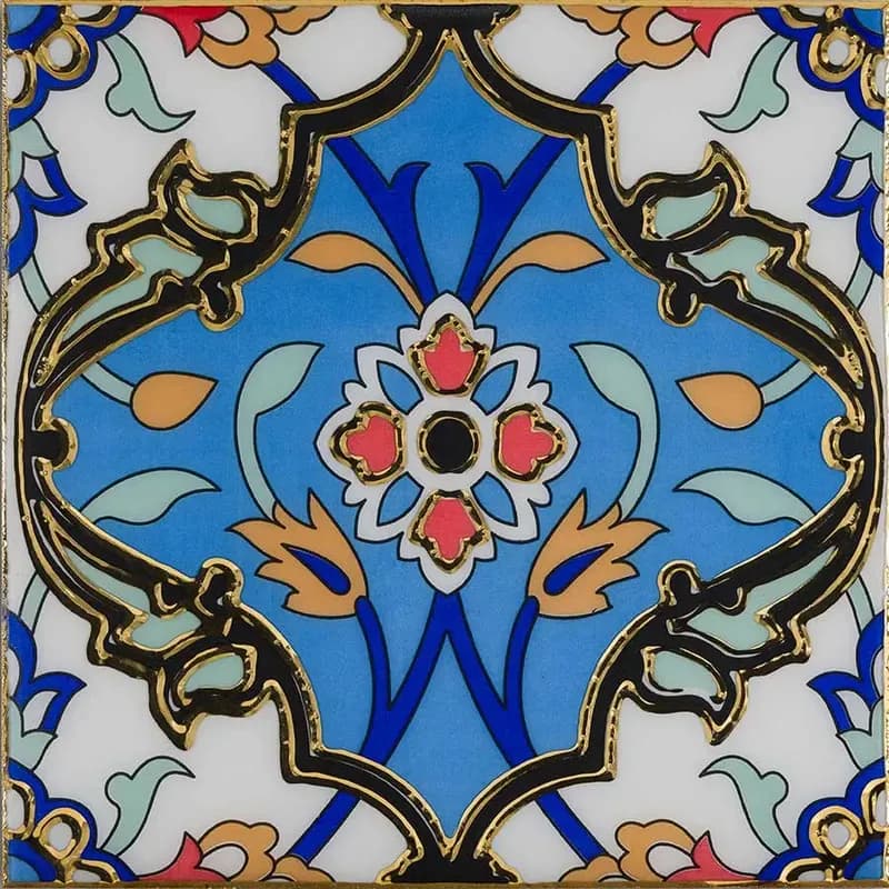 کاشی تزیینی افشار صورتی طلایی