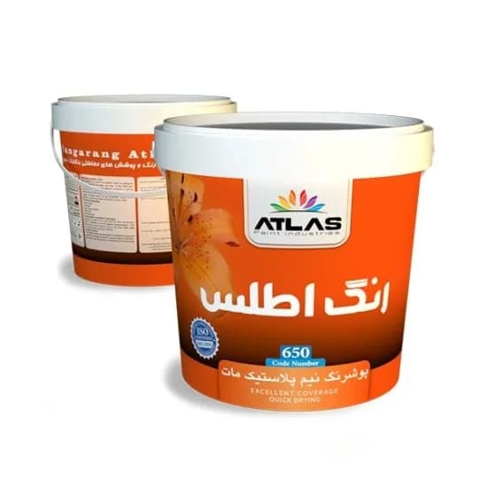 رنگ سفید نیمه پلاستیک رنگارنگ اطلس 12 کیلویی