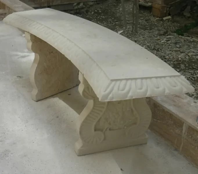 نیمکت بتنی پارکی و باغی طرح سنگ هلالی